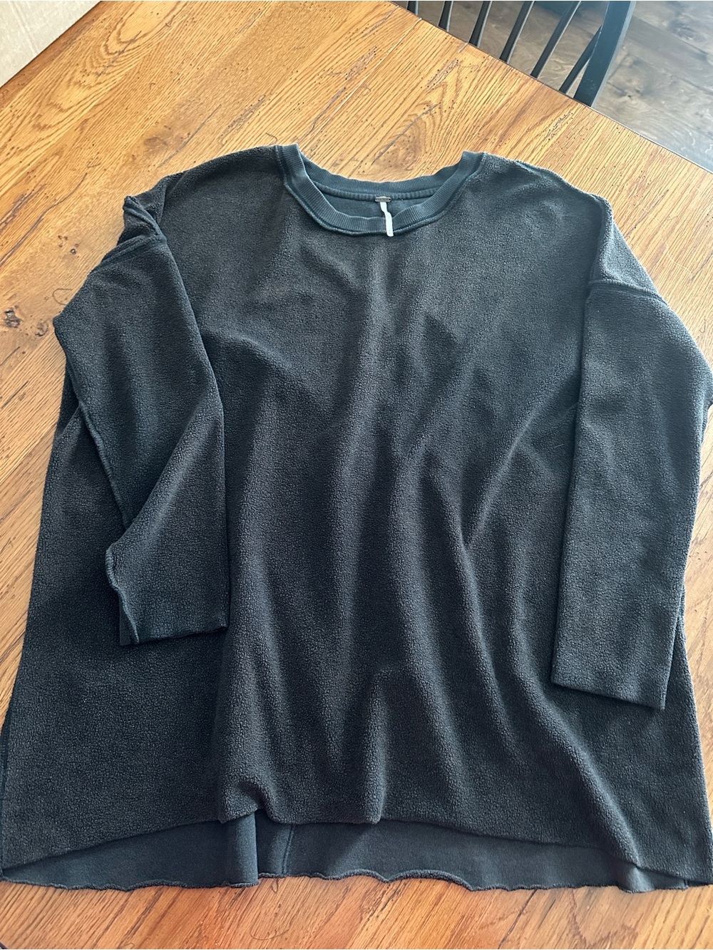 Free People Cozy Light Weight Terry/Cotton Reversible Sweatshirt Tunic S